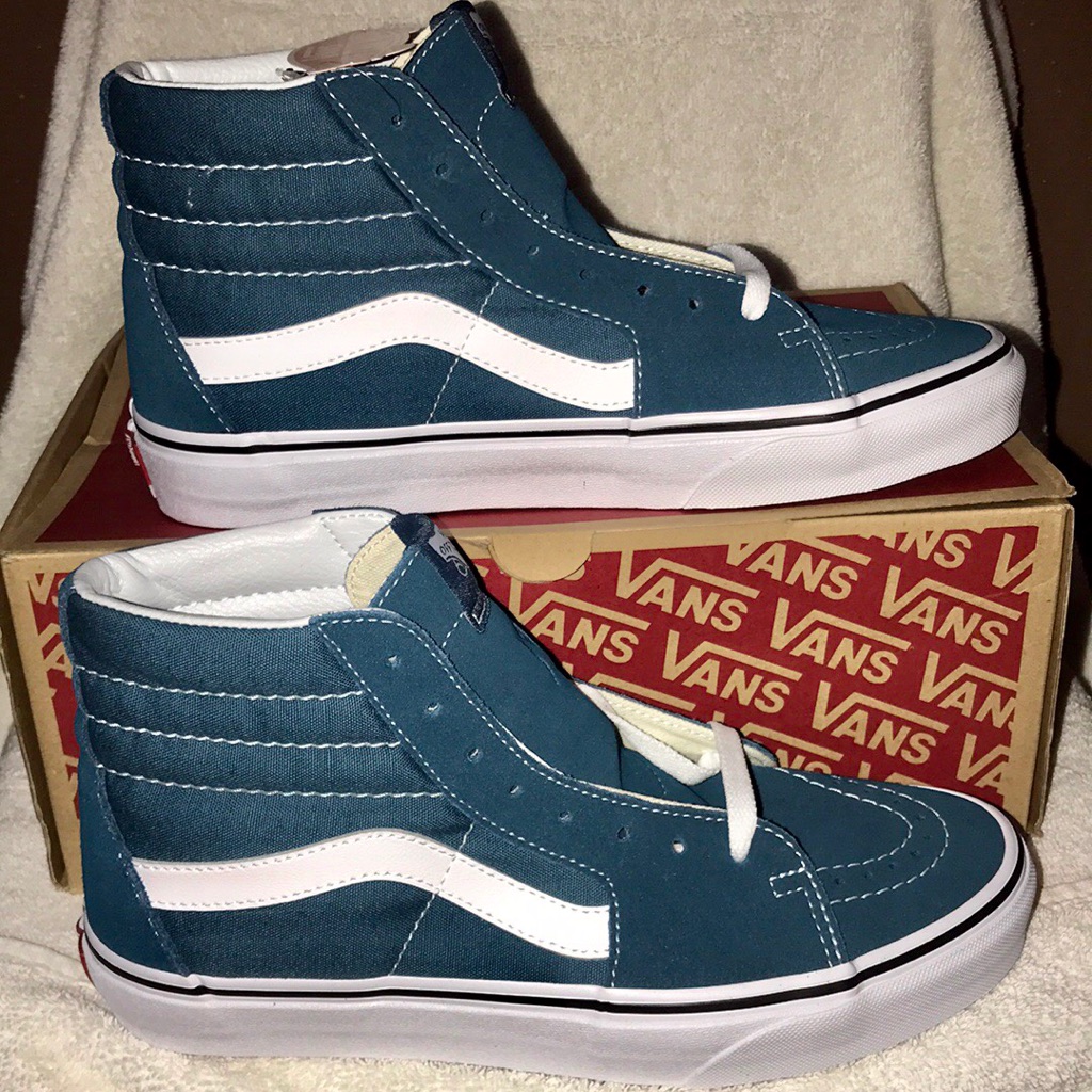 >Vans Sk8-Hi Top Corsair Suede/ Canvas Lace Up World’s #1 Skateboard Brand New